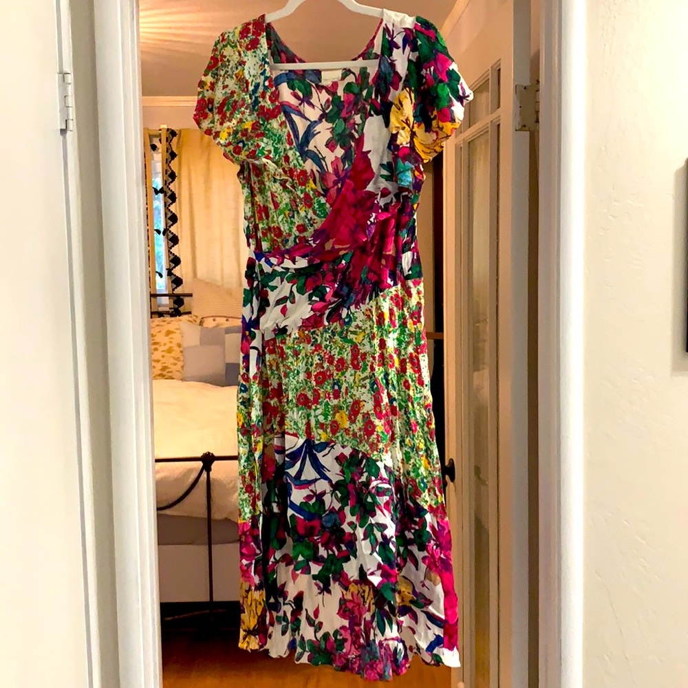 Tracy Reese Anthropologie floral dress Sz L
